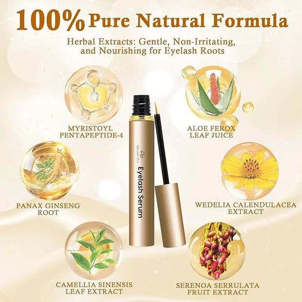 Premium Eyelash Growth Serum: Advanced Vegan Formula for Longer Thicker Lashes (Rose Gold, 0.17 Fl Oz (Pack of 1)) - Produ...