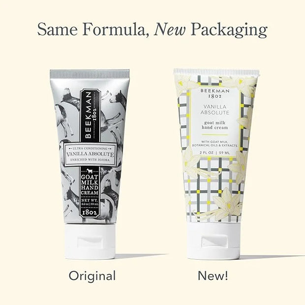 Beekman 1802 Pure Goat Milk Hand Cream, Vanilla Absolute - Scented - 2 oz - Moisturizing Lotion for Dry Skin - Anti-Aging ...