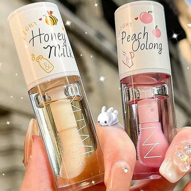 Crystal Jelly Moisturizing Lip Oil 2Pcs Hydrating Lip Gloss Set Plumping Lip Oil Balm Long Lasting Glow Oil Lip Care Tools...