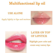 2 Colors Hydrating Lip Glow Oil, Moisturizing plumping Hydrating