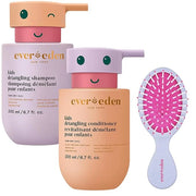 Evereden Happy Hair Duo for Kids: Vegan Shampoo and Conditioner Set with Detangler Brush - Strengthens & Smooths All Hair ...