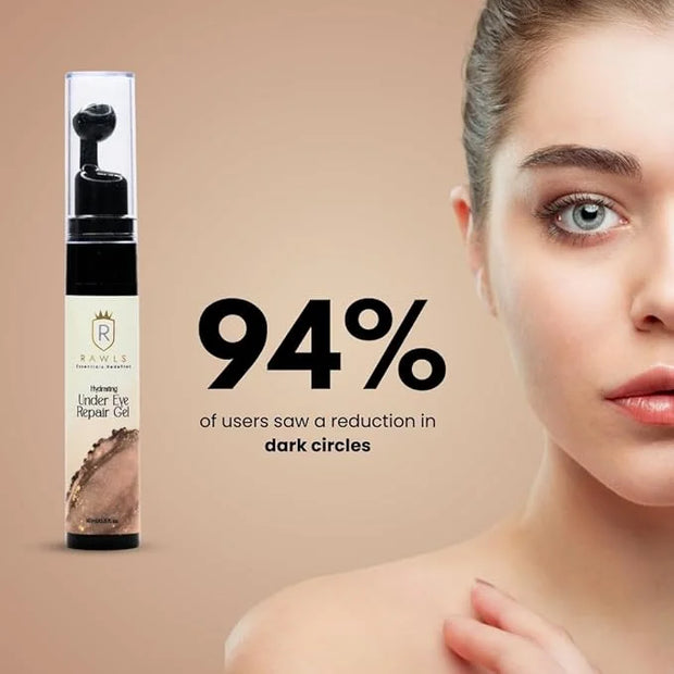 Under Eye Gel – Reduces Puffiness, Dark Circles & Eye Bags – With Hyaluronic Acid, Niacinamide & Marine Botanicals – Light...