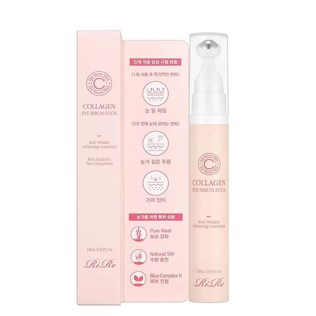 RiRe Collagen Eye Serum Stick 15ml(0.5 fl.oz.) Hydrolyzed Collagen 76%, Hypoallergenic, All Skin Type, Dermatologist Teste...