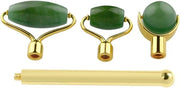 mookaitedecor Jade Roller Green Aventurine 3 in 1 Set Removable Replacement Rollers, Anti-Aging Massager Tool for Face and...