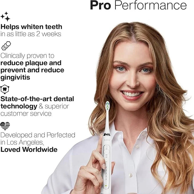 Aquasonic Duo Series PRO – Ultra-Whitening Electric Toothbrush Set – 5 Modes & Smart Timers – Premium Travel Cases & 10 Pr...