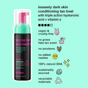 b.tan Dark Self Tanner Mousse | Tan Me Like You Mean It - Dark, 1 Hour Express Sunless Tanner Foam, Bronzing Glow, No Fake...