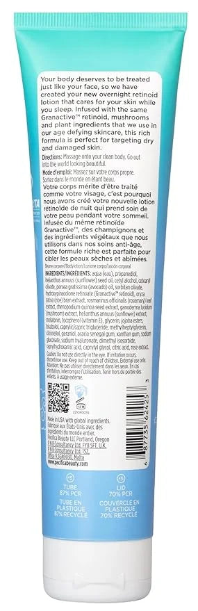 Pacifica Body Lotion Retinol Cream -Wake Up Beautiful Retinoid Renewing for Skin Elasticity Hydration & Plumpness - for An...