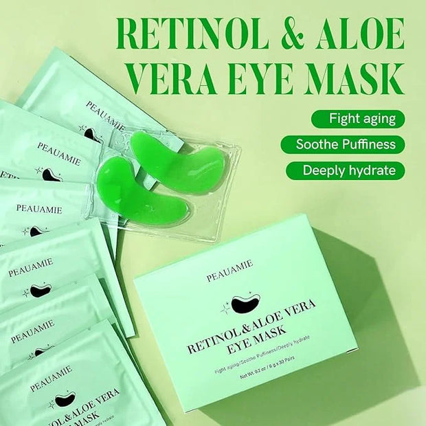 Under Eye Patches with Retinol and Aloe Vera Eye Mask for Dark Circles and Puffiness, Face Mask Skin Care Products 30 Pair...