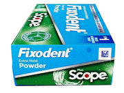 Fixodent Denture Adhesive Powder, Extra Strong, Plus Scope, Strong, Long Hold Powder, Airtight Seal, 1.6 OZ, Pack of 3 - P...