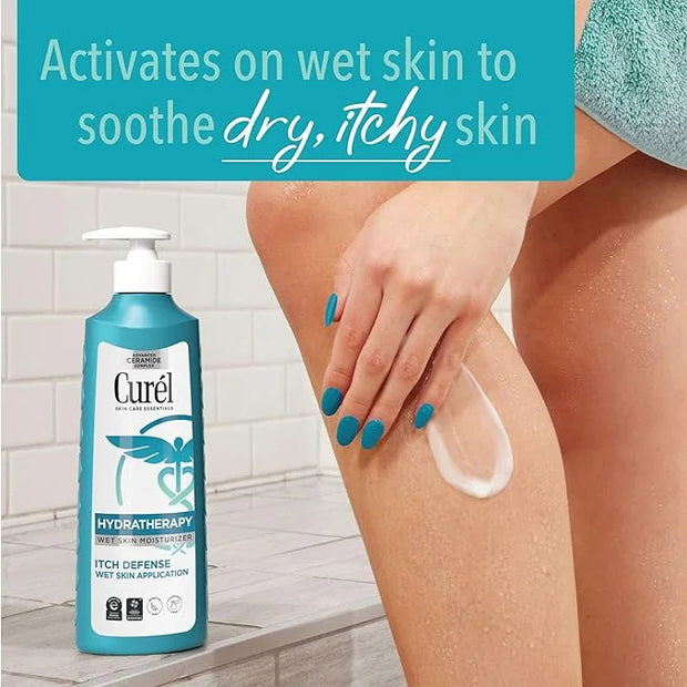 Curel Hydra Therapy In Shower Lotion, Itch Defense Body Moisturizer with Advanced Ceramide Complex, Vitamin E, & Oatmeal E...