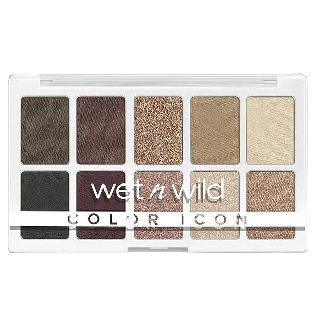 wet n wild Color Icon 10-Pan Eyeshadow Makeup Palette, Brown Nude Awakening, Long Lasting, Shimmer, Metallic, Glittery, Ma...