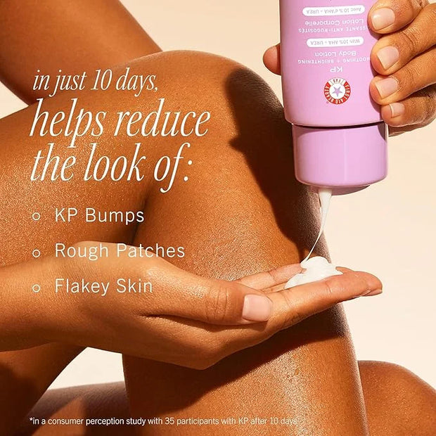 First Aid Beauty - KP Smoothing + Brightening Body Lotion with 10% AHA, Lactic Acid, Urea + Colloidal Oatmeal, Exfoliate +...
