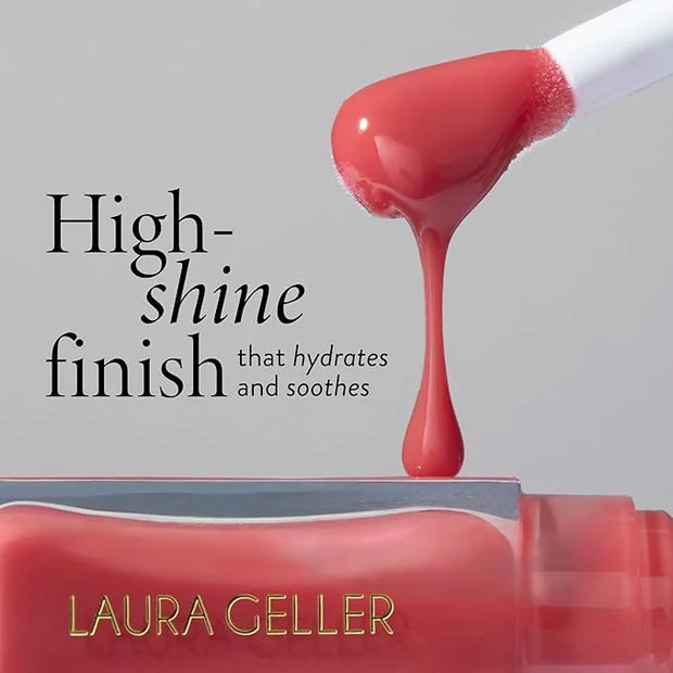 LAURA GELLER NEW YORK Fine Shine Glossy Lip Oil, Glass Half Full - Hydrating Squalane - Clear Lip Gloss - Product Image