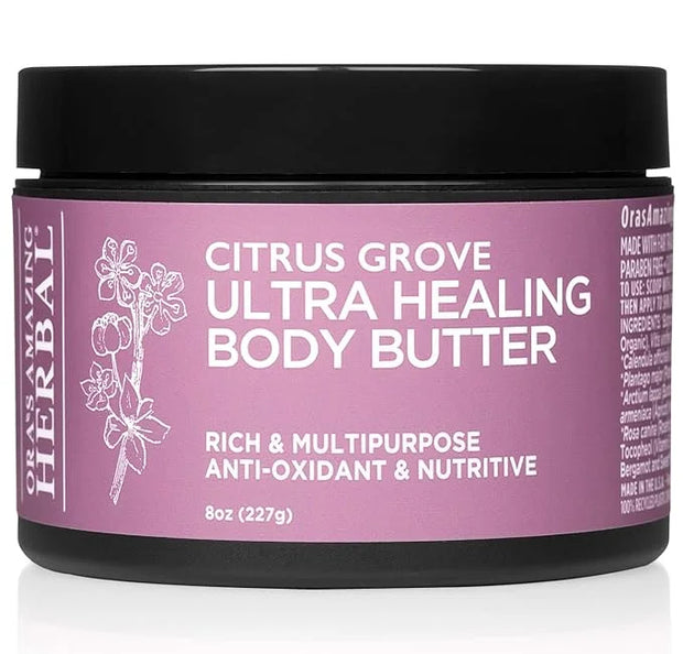 Ora's Amazing Herbal Ultra Healing Body Butter, Intensive Moisturizer For Dry Skin, Marjoram & Bergamot Essential Oil, 8 o...