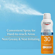 Eucerin Advanced Hydration SPF 30 Sunscreen Spray, Lightweight Sunscreen Lotion Spray, Hypoallergenic, Fragrance Free and ...