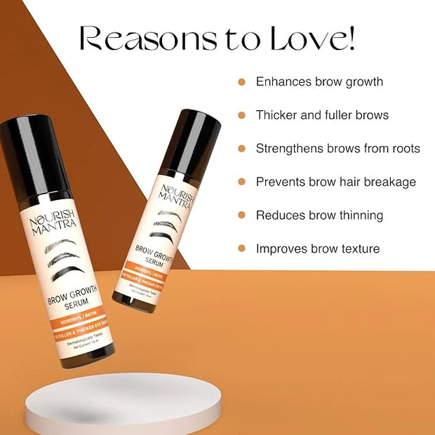 Nourish Mantra Eyebrow Growth Serum 10 ml & Jet Gaze Kajal Urban Rani - Combo - Black & Black - Product Image