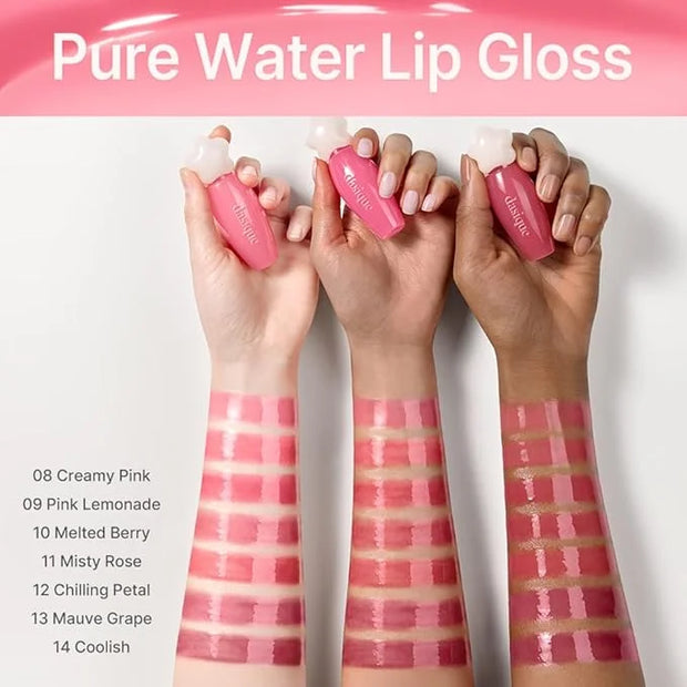 dasique Pure Water Lip Gloss 0.09 oz | Variety of Colors | Dewy Gloss | Buildable Gloss Tesxture | Non-Sticky | K-beauty (...
