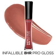 L’Oreal Paris Makeup Infallible 8 Hour Hydrating Lip Gloss, Suede, 0.21 Fl Oz - Product Image