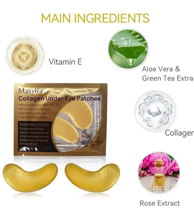 10pc Moisturizing 24k Gold Eye Mask Collagen Eye Patch Crystal Eye Patch Moisturizing - Product Image