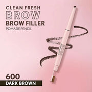 Covergirl Clean Fresh Brow Filler Pomade, 600 Dark Brown, Eyebrow Pencil, Ultra-Precise Tip, Creamy Formula, Highly Pigmen...