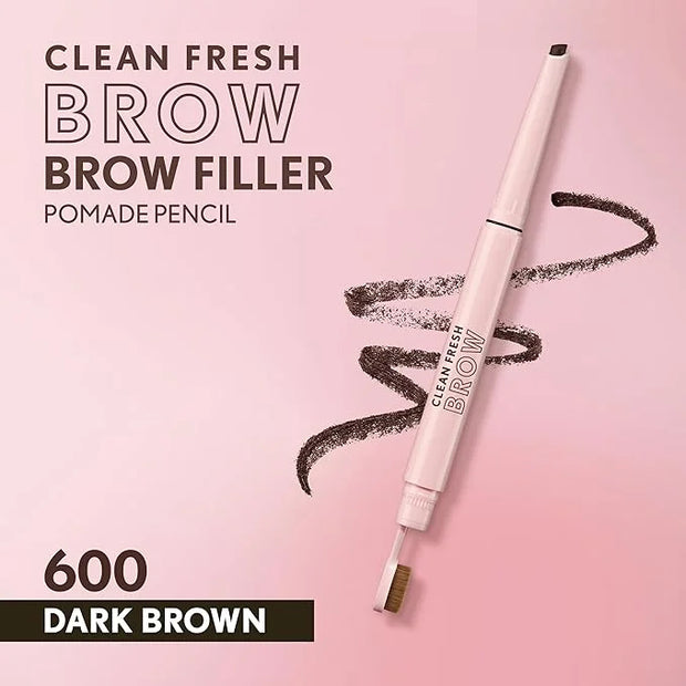 Covergirl Clean Fresh Brow Filler Pomade, 600 Dark Brown, Eyebrow Pencil, Ultra-Precise Tip, Creamy Formula, Highly Pigmen...