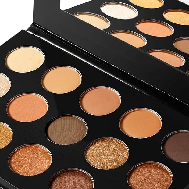 Nude Gold Eyeshadow Palette Natural Naked Smokey Warm Neutral 15 Shades, DE'LANCI Ultra-Blendable High Pigmented Matte Shi...