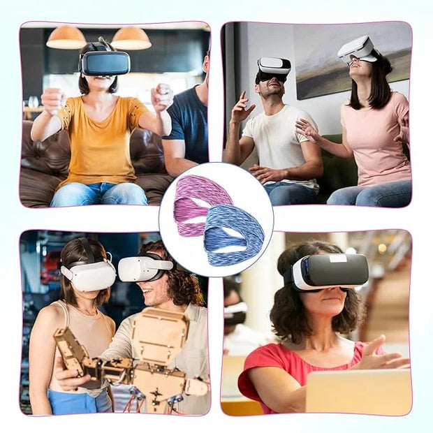 Grevosea 2 Pack VR Eye Mask, Adjustable Breathable VR Sweat Band Comfortable and Sweat-Resistant Eye Face Cover for Meta/O...