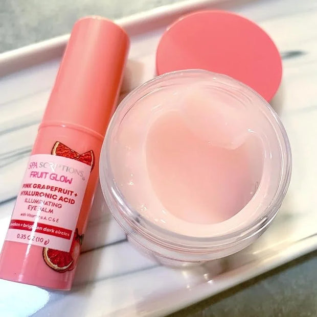 SpaScriptions Fruit Glow- Pink Grapefruit + Hyaluronic Acid Illuminating Eye Balm With Vitamins A, C & E 0.35 Oz - Product...