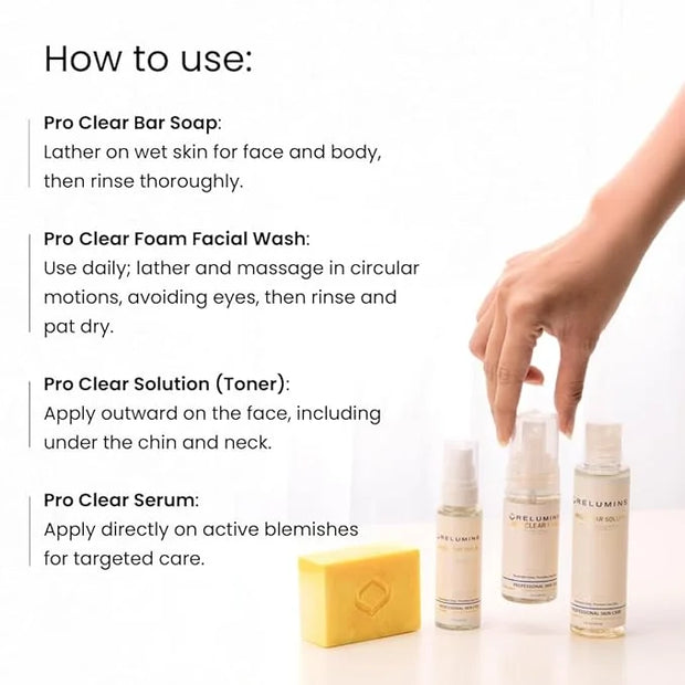 Relumins Pro Clear Skincare Set, Advanced Botanical Formula with Salicylic Acid, 4-in-1 Complete Clear Skin System to Cont...