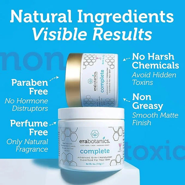 Era Organics Face Moisturizer Cream - Advanced 12-In-1 Rejuvenating Formula With Superfood Complex Manuka Honey, Hyaluroni...