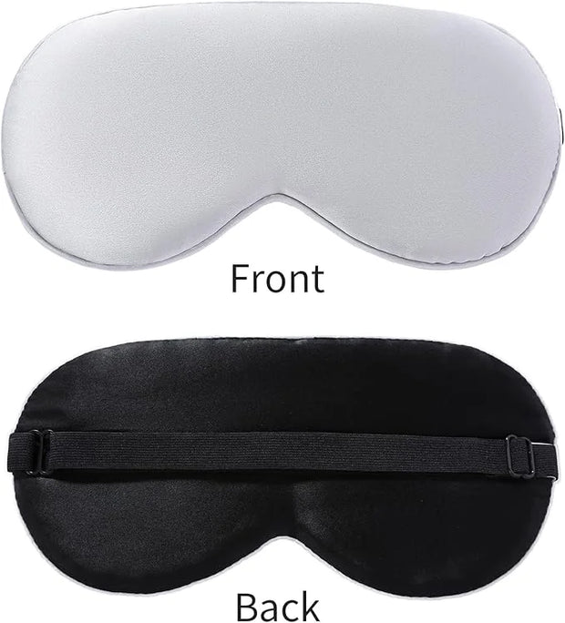 2-Pack 100% Real Natural Silk Eye Mask, Silk Sleeping Mask, Shade Puffy Eye Gift with Adjustable Straps, Sleep Eye Mask, S...