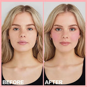 2Pcs Cream Blush Makeup Stick,Monochromatic Multi-Stick Face Blush for Cheek,Lip and Eye,Matte and Dewy Finish for Long We...