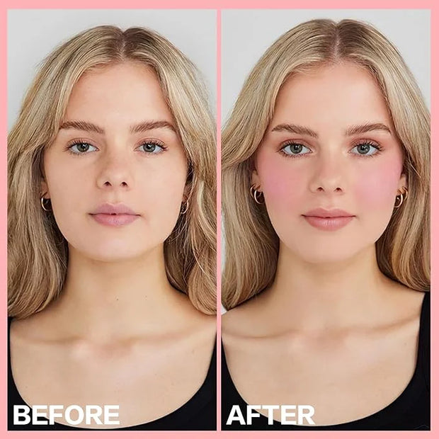 2Pcs Cream Blush Makeup Stick,Monochromatic Multi-Stick Face Blush for Cheek,Lip and Eye,Matte and Dewy Finish for Long We...
