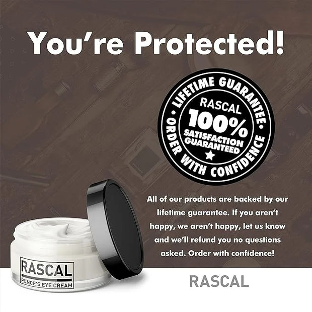 Rascal Ponce's Eye Cream | Under Eye Cream Dark Circle Remover for Men - Made with ginkgo Biloba Leaf Extract Macadamia Se...