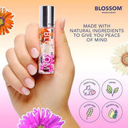 Blossom Roll on Lip Gloss, Scented Clear High Shine Moisturizing Lip Oil, Non Sticky, Infused with Real Flowers, Made in U...