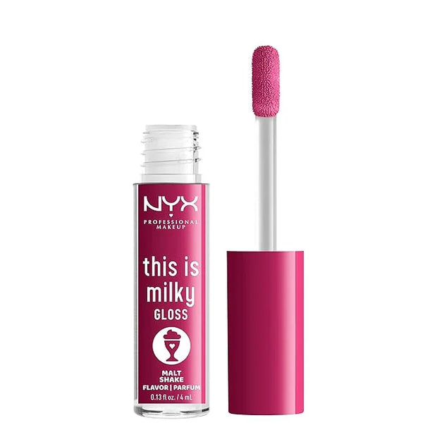 NYX PROFESSIONAL MAKEUP This Is Milky Gloss, Lip Gloss with 12 Hour Hydration, Vegan - Malt Shake (Warm Red) - Product Image