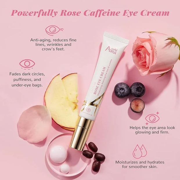 ANAI RUI Rose Caffeine Eye Cream for Dark Circles, Mother's Day Gift for Women, Anti-Aging Eye Cream with Retinol, Collage...