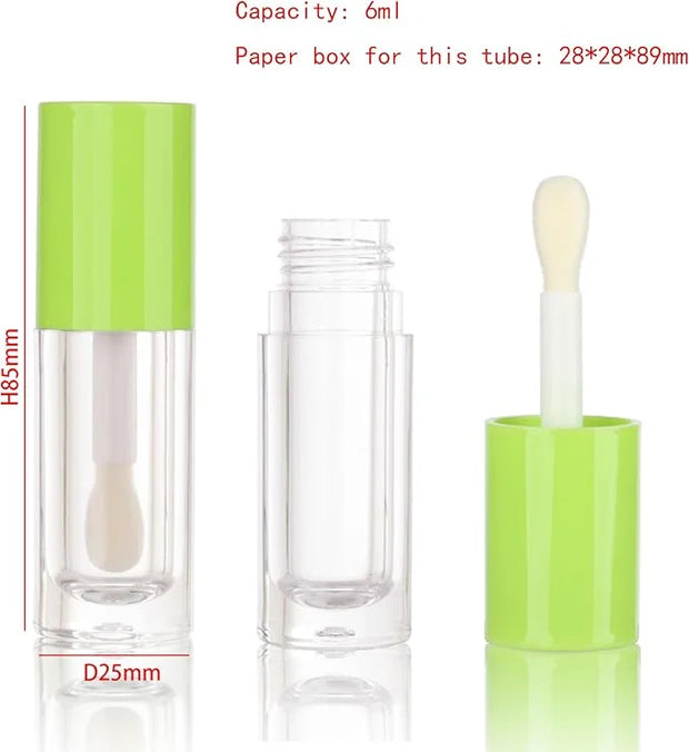 COSIDEA 14pcs Empty 6ml big doe foot wand Chunky lip gloss tubes for DIY lipgloss,Pink round lipgloss containers tubes wit...