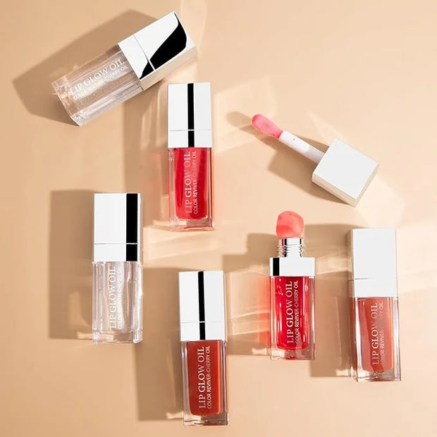 Glossy Lip Gloss Oil, 3 Pack No-Sticky Tinted Lip Oil Plumping Gloss for Dry Lip and Lip Care, Lip Clear Lipgloss Gift for...