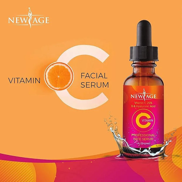 (2-PACK) Vitamin C Serum with Hyaluronic Acid for Face and Eyes - Natural Anti Aging Eye Serum - Facial Serum Fades Age Sp...