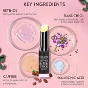 VELAMO ADVANCED Retinol Eye Stick: Retinol Eye Cream for Dark Circles and Puffiness with 1% Bakuchiol and Caffeine - Visib...