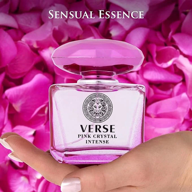 Verse Pink Crystal Intense for Women 3.4 fl Oz - Fruity & Floral Scents of Raspberry, Peony, Magnolia & Lotus Flowers - Ba...