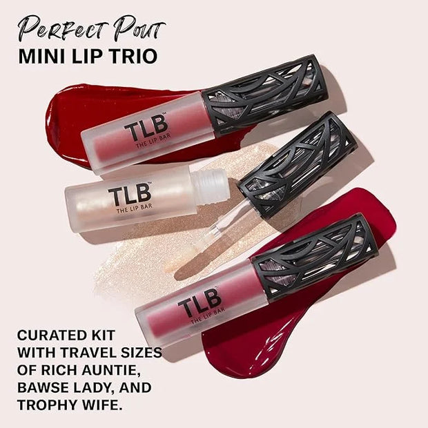 The Lip Bar - Perfect Pout Mini Lip Trio Gift Set (3 Products) - Nonstop Liquid Matte Lipstick & Non-Sticky Lip Gloss - Tr...