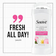 Suave Aluminum Free Deodorant for Women, Rose Petal and Jasmine, 48-Hour Odor Protection, Free of Talc, Parabens & Dyes 2....