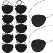 YGDZ Eye Patch, 12pcs Soft Felt Eye Patches for Adults Kids, Adjustable Single Eye Mask for Lazy Eye, Black - Product Image