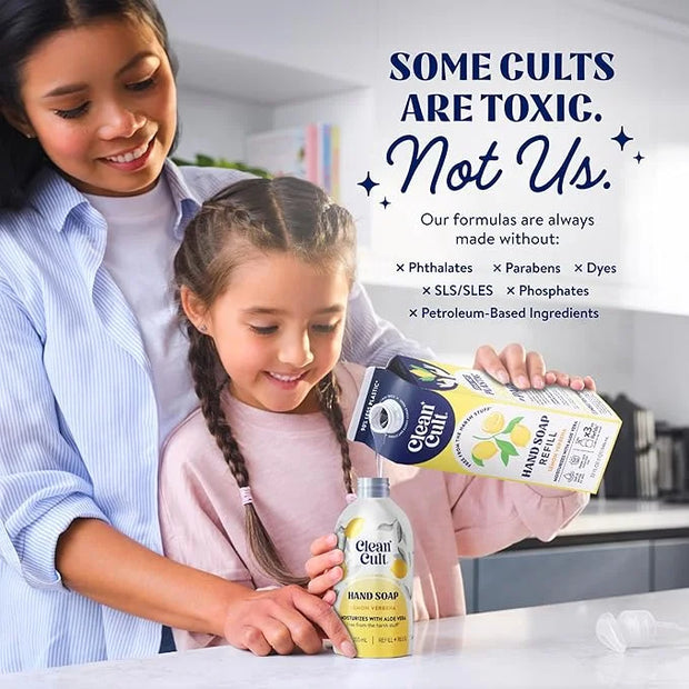 Cleancult Liquid Hand Soap Refill - Lemon Verbena - Moisturizes Dry & Sensitive Skin - Made with Aloe Vera & Essential Oil...