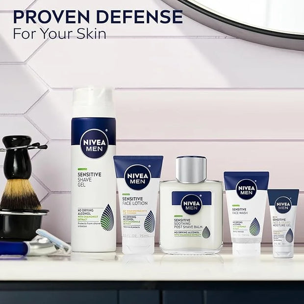NIVEA Men Sensitive Face and Beard Moisture Gel, Gentle Face and Beard Moisturizer for Men Instantly Hydrates Skin and Con...