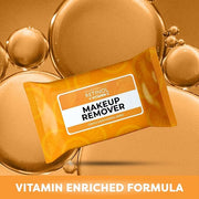 Retinol + Vitamin C Individually Wrapped Makeup Remover Wipes, travel essentials for Travel & On the Go, women facial clea...