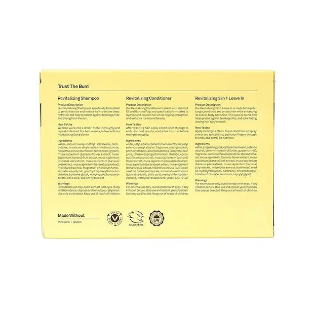 Sun Bum Hair Care Travel Essentials Kit | Revitalize Your Hair With Revitalizing Shampoo, Conditioner, and 3-in-1 Leave In...