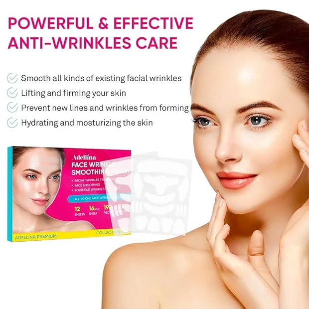 (BUNDLE) Facial and Forehead Wrinkle Patches: Face Wrinkle Treatment for Forehead, Smile Line, Under Eye- Anti Wrinkle Pat...